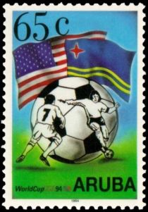 Soccer ball, flags