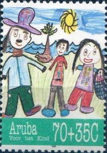 Three people with picnic basket on sunny day