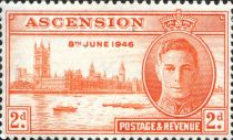 King George VI and Houses of Parliament, London