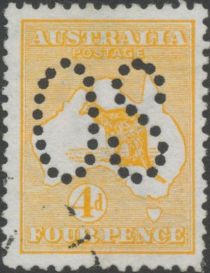 Kangaroo and Map, Perforated OS