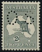 Kangaroo and Map, Perforated OS