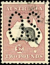 Kangaroo and Map, Perforated OS