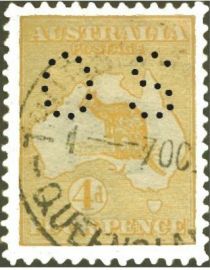 Kangaroo and Map, Perforated OS