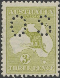 Kangaroo and Map, Perforated OS