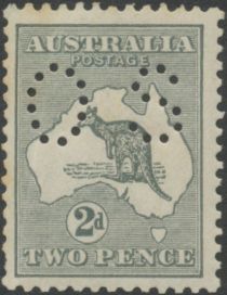 Kangaroo and Map, Perforated OS