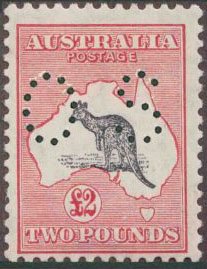 Kangaroo and Map, Perforated OS