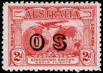 Kingsford-Smith's World Flights, Overprinted OS