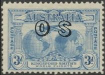 Kingsford-Smith's World Flights, Overprinted OS