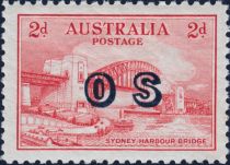 Sydney Harbour Bridge, overprinted OS