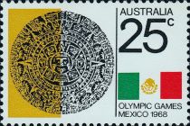 Aztec Calendar and Mexican Flag