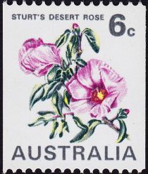 Sturt's Desert Rose (Gossypium stuartianum) 6c coil stamp