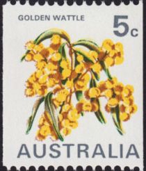 Golden Wattle (Acacia pycnantha) 5c coil stamp