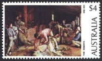 Shearing the Rams, Tom Roberts (fluorescent white paper)