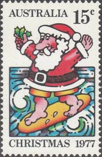 Christmas 1977 - Surfing Santa