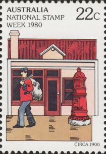 National Stamp Week- Postman and Postbox