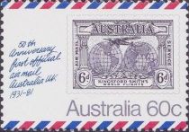 1931 6d Kingsford Smith's Flights stamp on letter