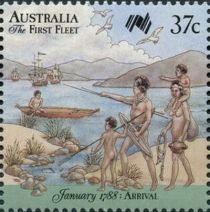 Aboriginal Family and Anchored Ships