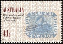 Western Australia, 1855 4d. Stamp (with inverted frame)