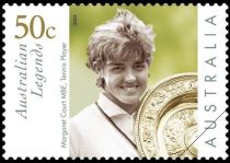 Margaret Court with Wimbledon Trophy