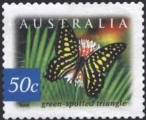 Green-spotted Triangle (Graphium agamemnon ligatum)