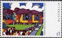 Family Home Suburban Exterior, Howard Arkley (1993)