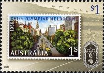 1s Collins Street Stamp, 1956