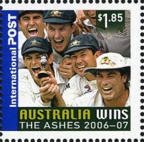 Australian Team with Ashes Urn