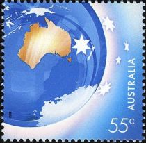 Australia and Antarctica on Globe 2008