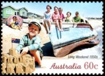 Children on Beach, 1950's