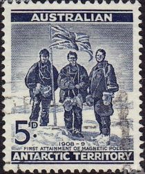 Shackleton Expedition at South Magnetic Pole, 1909