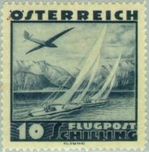 Aircraft over sailing boats on the Attersee