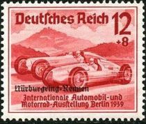 Race cars of Auto-Union and Mercedes-Benz (1938)