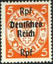 Stamps of Danzig surch Deutsches Reich and new values.