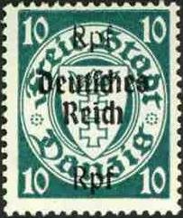 Stamps of Danzig surch Deutsches Reich and new values.