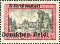 Stamps of Danzig surch Deutsches Reich and new values.