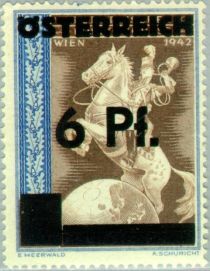 Overprint German stamp postilion on globe