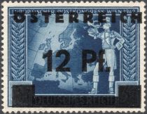 Overprint German stamp postilion in front of European map