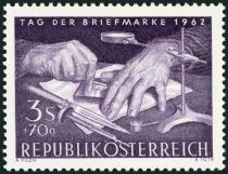 Stamp engraver working