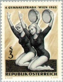 Gymnasts with tambourine