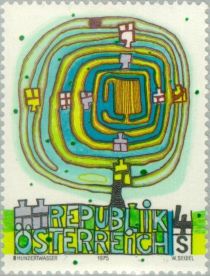 "Spiral Tree" by Friedensreich Hundertwasser (1928-2000)