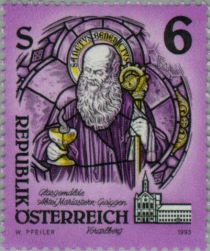 St. Benedict of Nursia, (stained-glass)