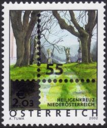 Heiligenkreuz. Overprinted with new Design - Perforation