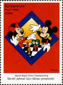 Mickey and Minnie Mouse Playing Chess