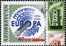 Europa Emblem and West German Stamp - Surcharge