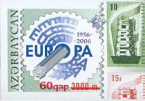 Europa Emblem and West German Stamp - Surcharge