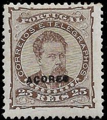 King Luis I - overprinted ACORES