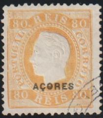 King Luis I - overprinted ACORES