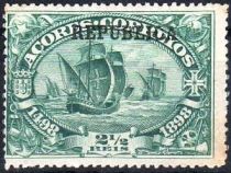 Fleet of Vasco da Gama on the run - Overprint REPUBLICA