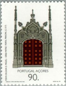 Main door, Ponta Delgada Church, Sao Miguel