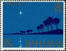 Star of Bethlehem over palms